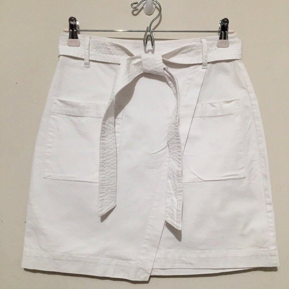 NWT Ann Taylor Loft White Ribbon Cotton Blnd Skirt